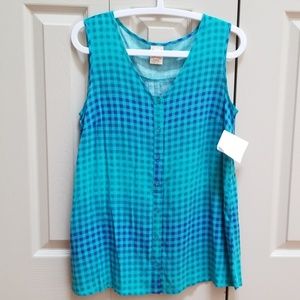 Faded Glory Mystical Aqua Plaid Women's tank top